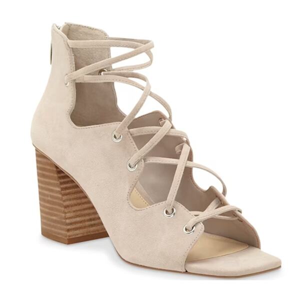 Vince Camuto Nahara Corset Square Toe Block Heel Sandals 8.5 - Picture 1 of 13